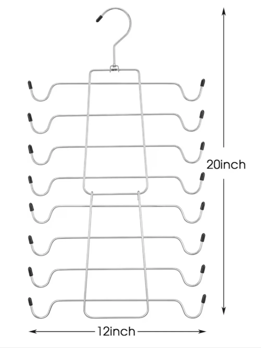 (2) Multi-Tier Metal Scarf and Belt Hanger - Silver